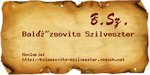 Balázsovits Szilveszter névjegykártya